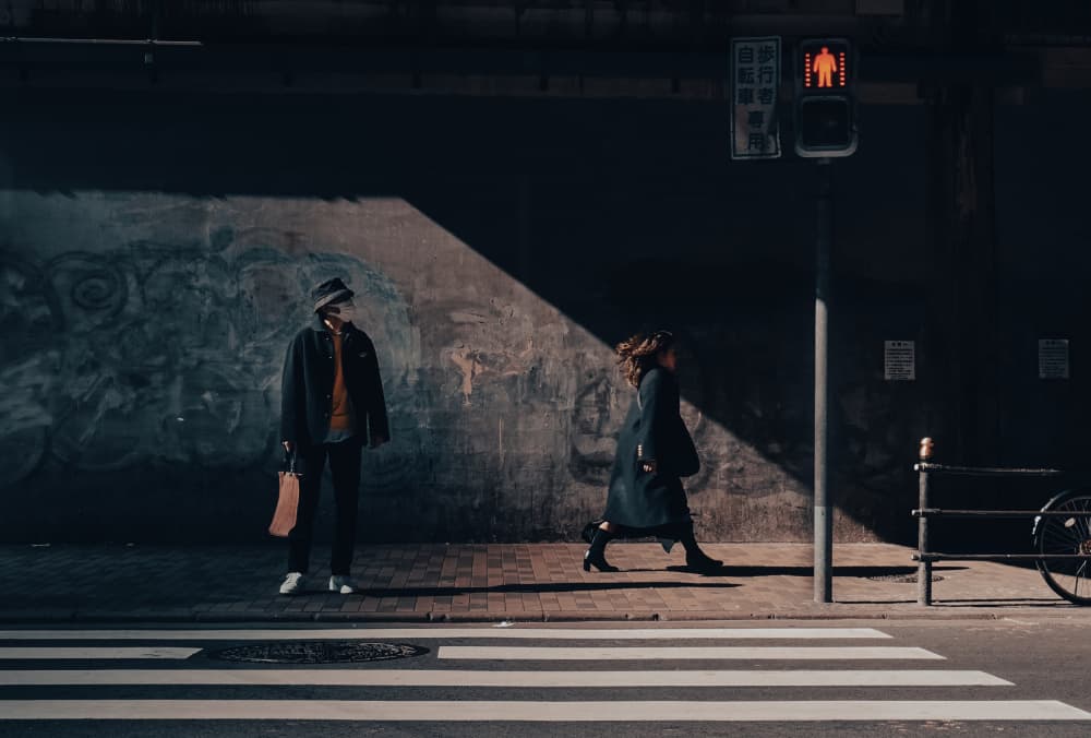 Urban Walkers in Light by Haruyo Sakamoto — canvas wall art
