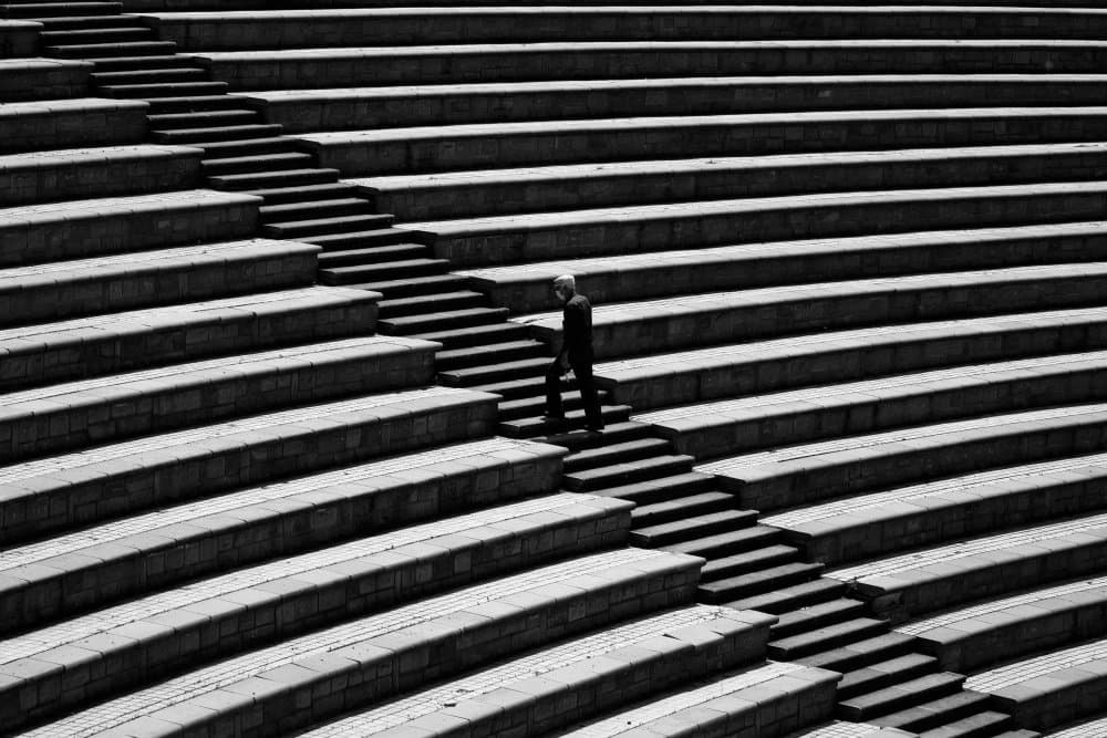 Man on Grand Steps by Nazim Tetik — canvas wall art