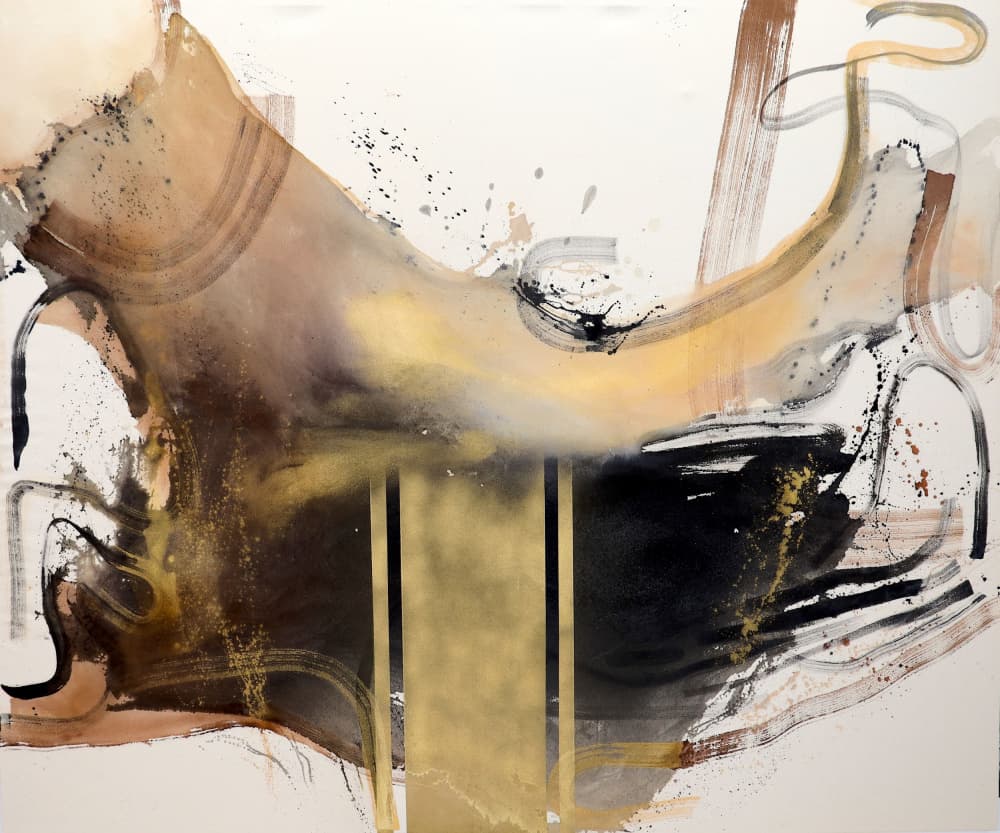 Fluid Gold Abstract by POOVI ART — canvas wall art