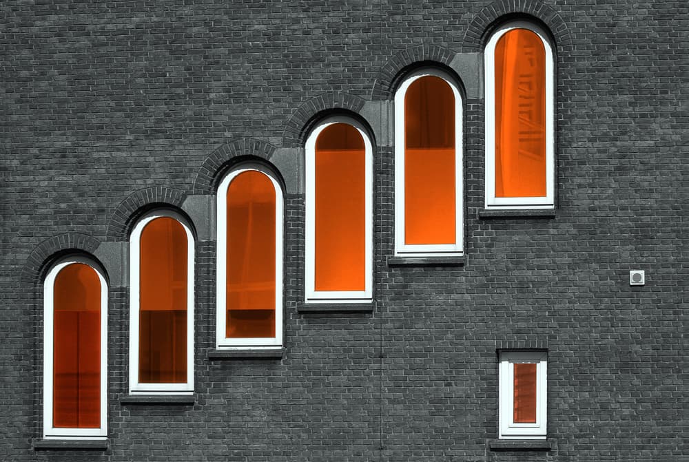 Ascending Orange Windows by Hans-Wolfgang Hawerkamp — canvas wall art