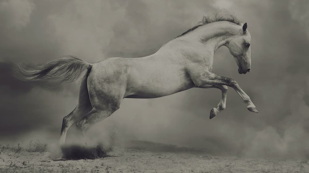 Leaping Horse Dust by Hamze Dashtrazmi — canvas wall art