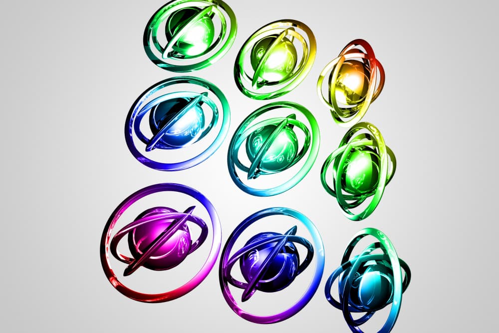 Vibrant Geometric Orbs by Rafal Kulik — canvas wall art