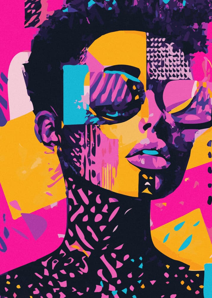 Vibrant Abstract Portrait by Andreas Magnusson — canvas wall art