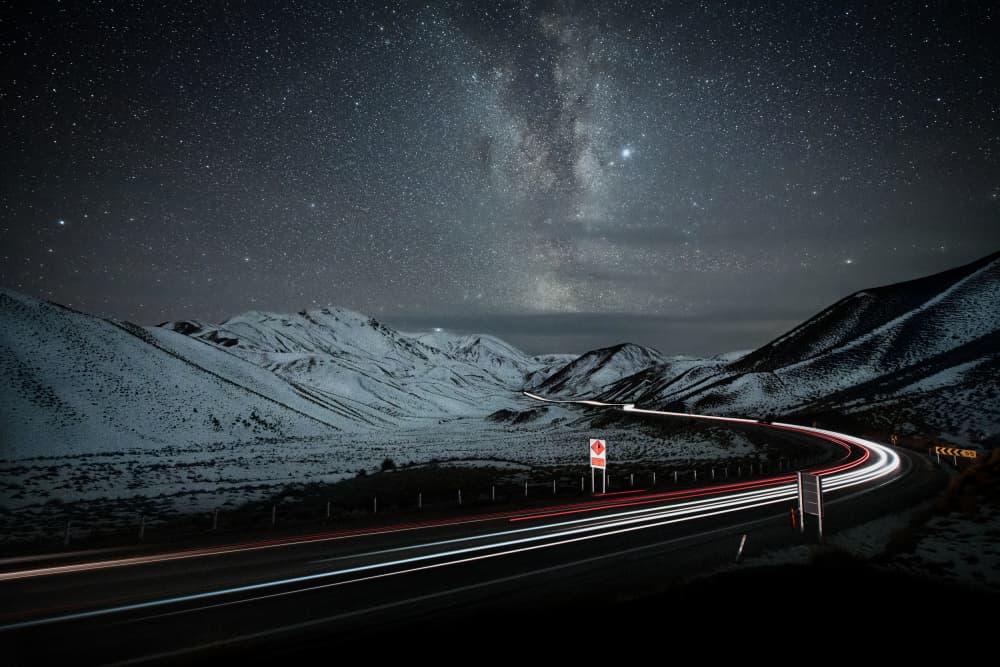 Starry Mountain Road by Yan Zhang — canvas wall art