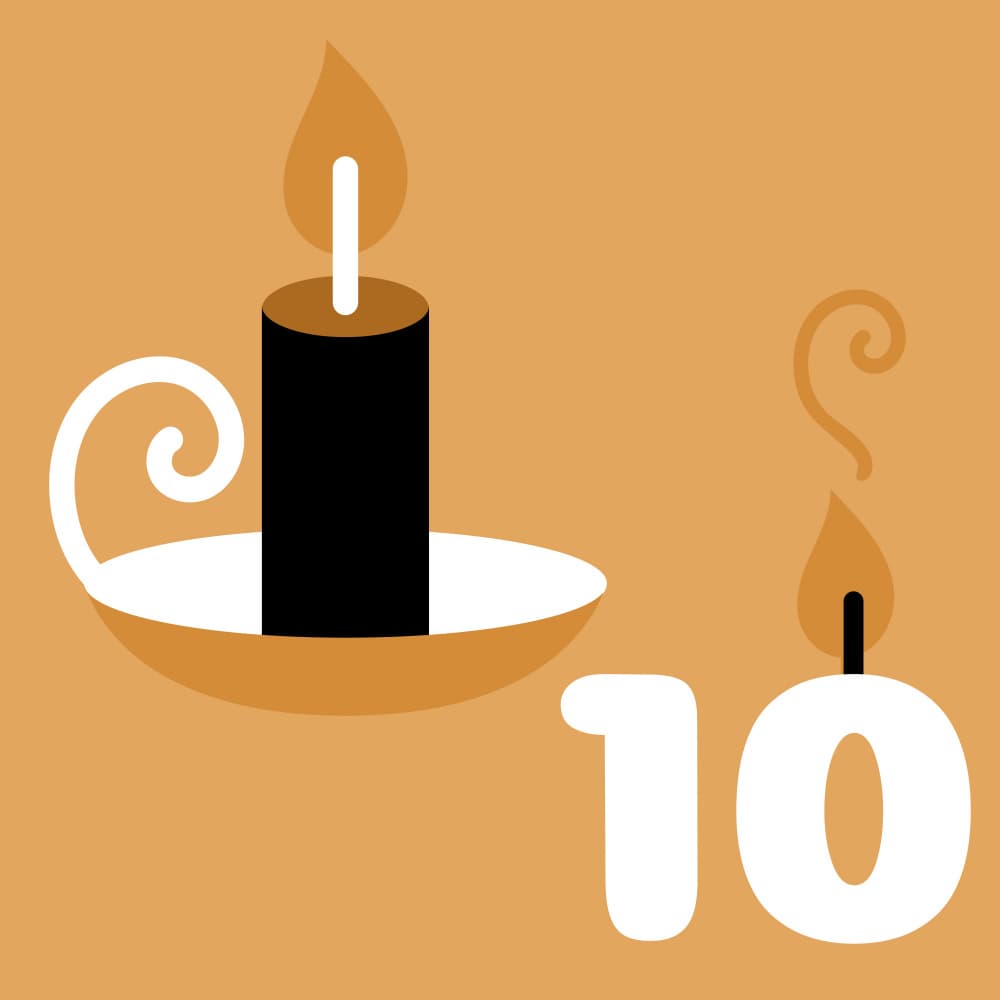 Warm Candlelight Number Ten by Marika Barsrsind — canvas wall art