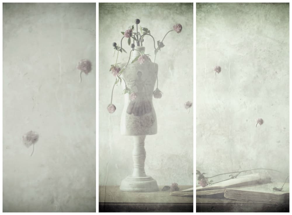 Faded Floral Dress Form by Delphine Devos — canvas wall art