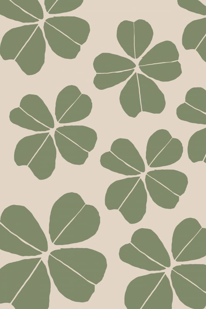 Green Clover Pattern by Melloi Art Prints — canvas wall art