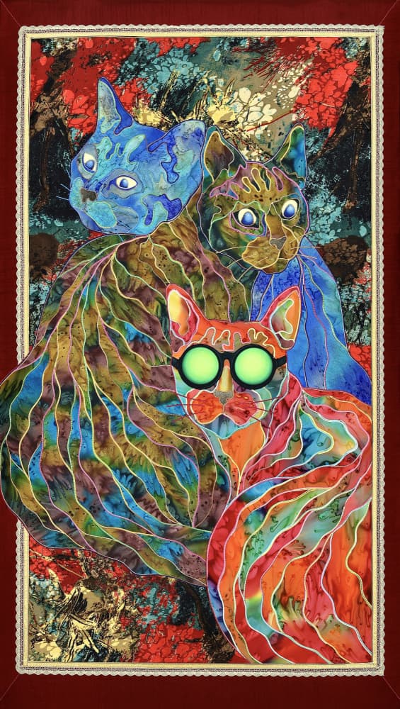 Whimsical Cat Trio by Kostyantin Malginov — canvas wall art
