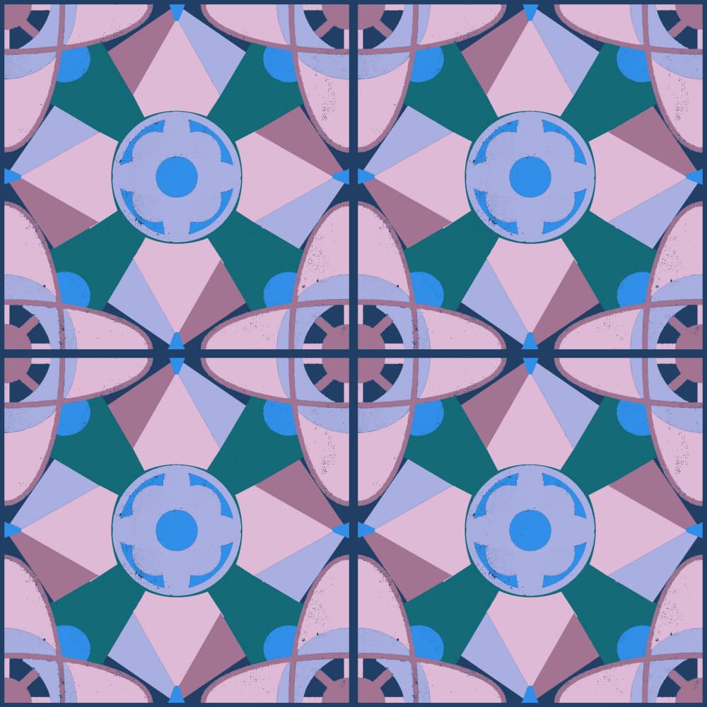 Modern Geometric Tile Pattern by Charlotte Trudgett — canvas wall art