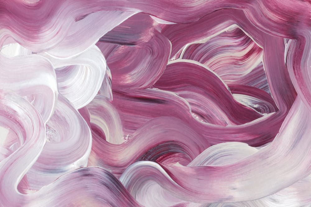 Expressive Pink and White Brushstrokes by uplusmestudio — canvas wall art
