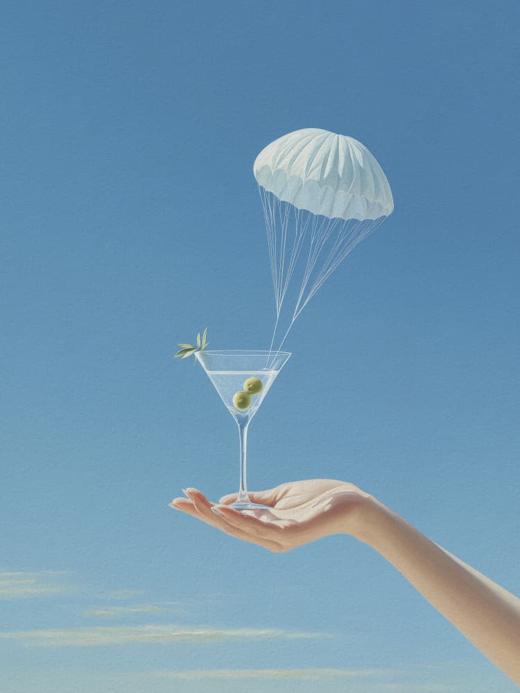 Martini Parachute by Andreas Magnusson — canvas wall art