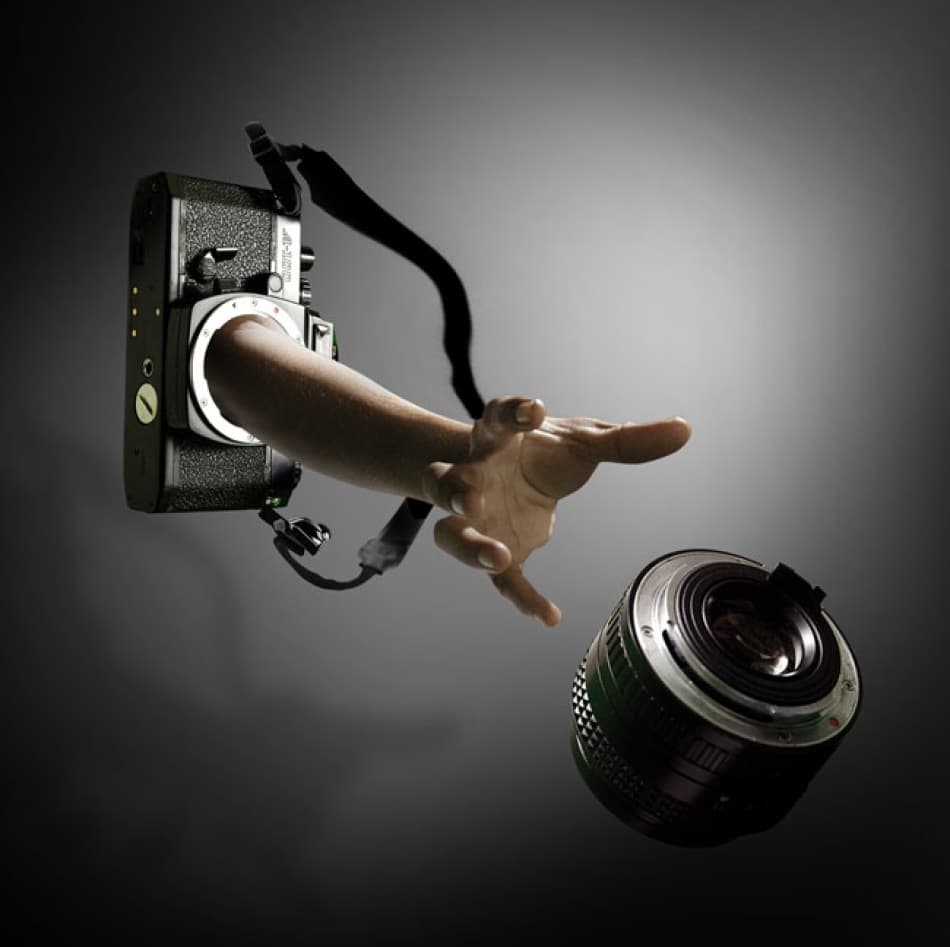 Camera Hand Reaching by Hari Sulistiawan — canvas wall art