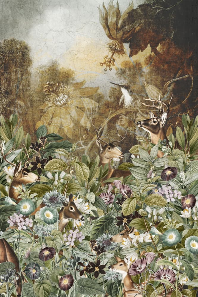 Enchanted Forest Deer by Simon Goggin — canvas wall art