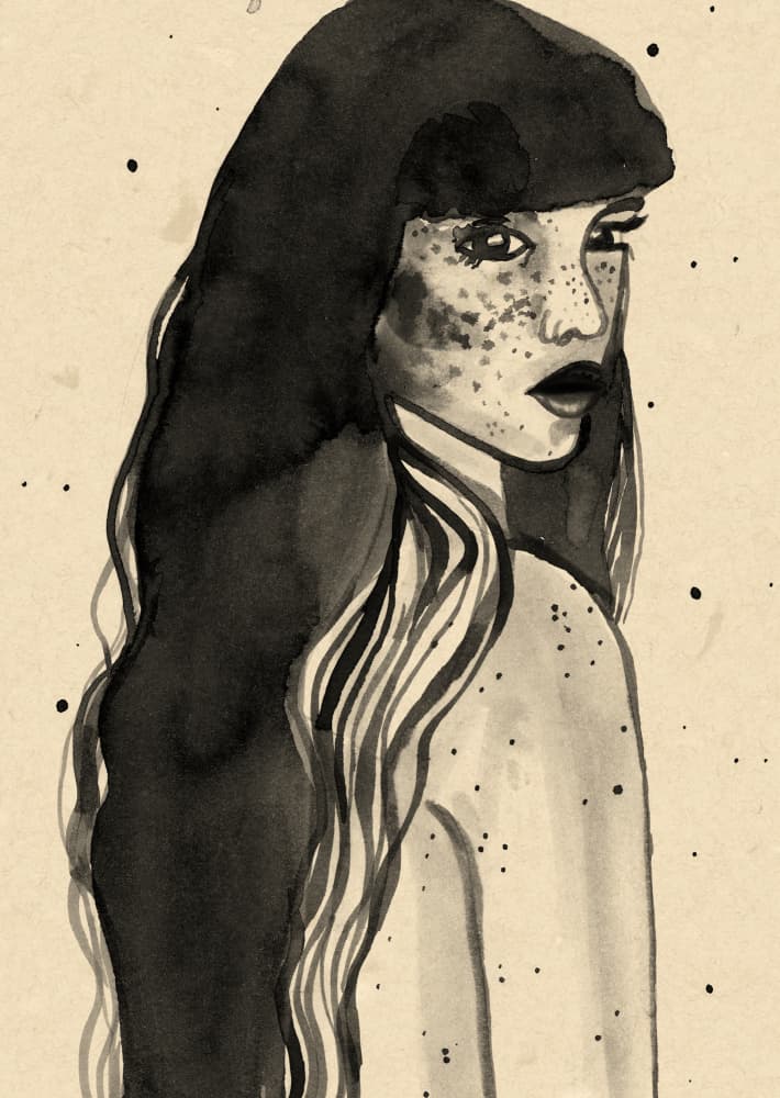 Long Hair Lady by Raissa Oltmanns — canvas wall art