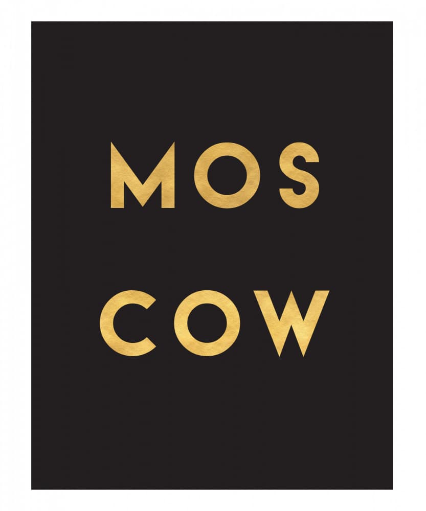 Moscow Gold Typography by Emiliano Deificus — canvas wall art