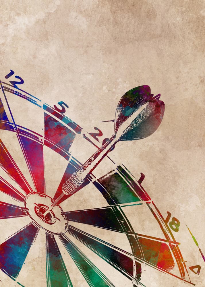 Colorful Darts Game by Justyna Jaszke — canvas wall art
