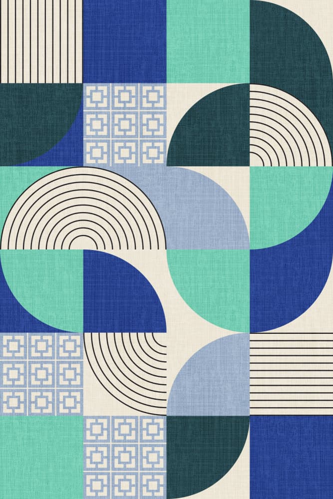 Blue Green Geometry by Alexandra Weise — canvas wall art