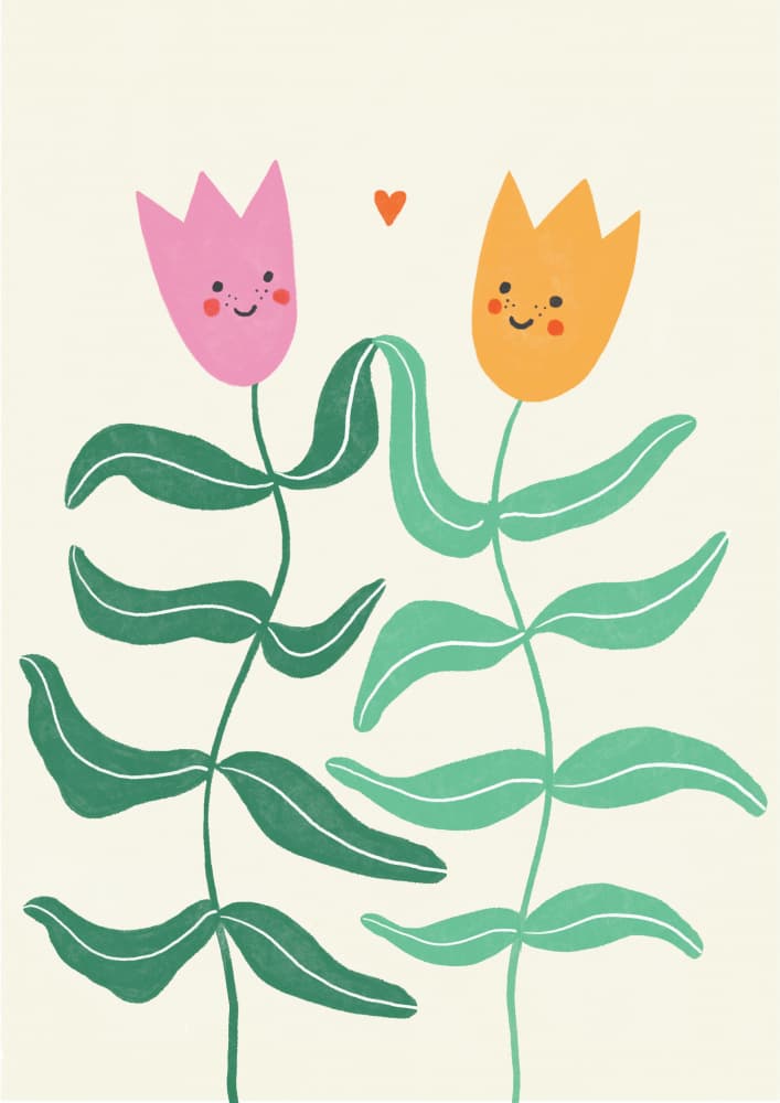 Sweet Smiling Tulips by Rozalie Kolkova — canvas wall art