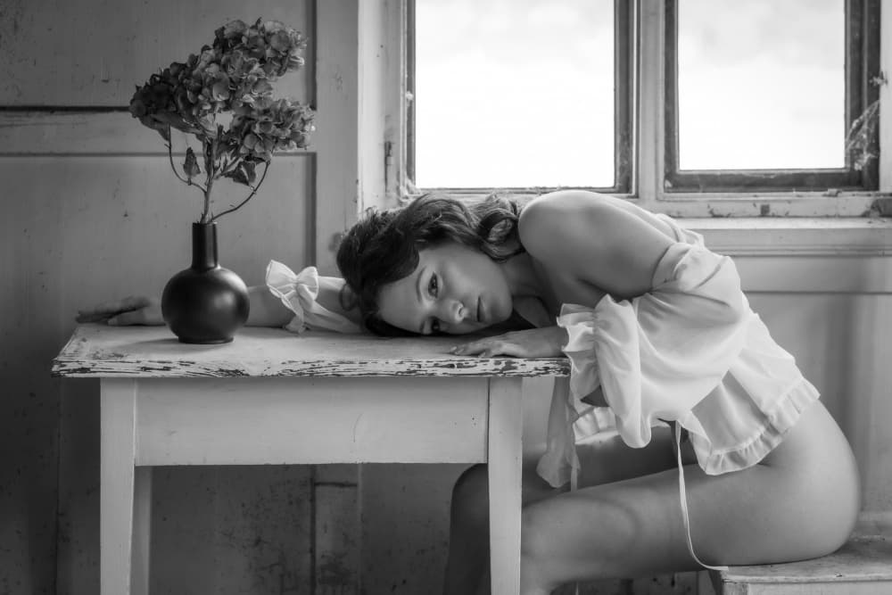Sensual Woman On Table by Ruth Franke — canvas wall art
