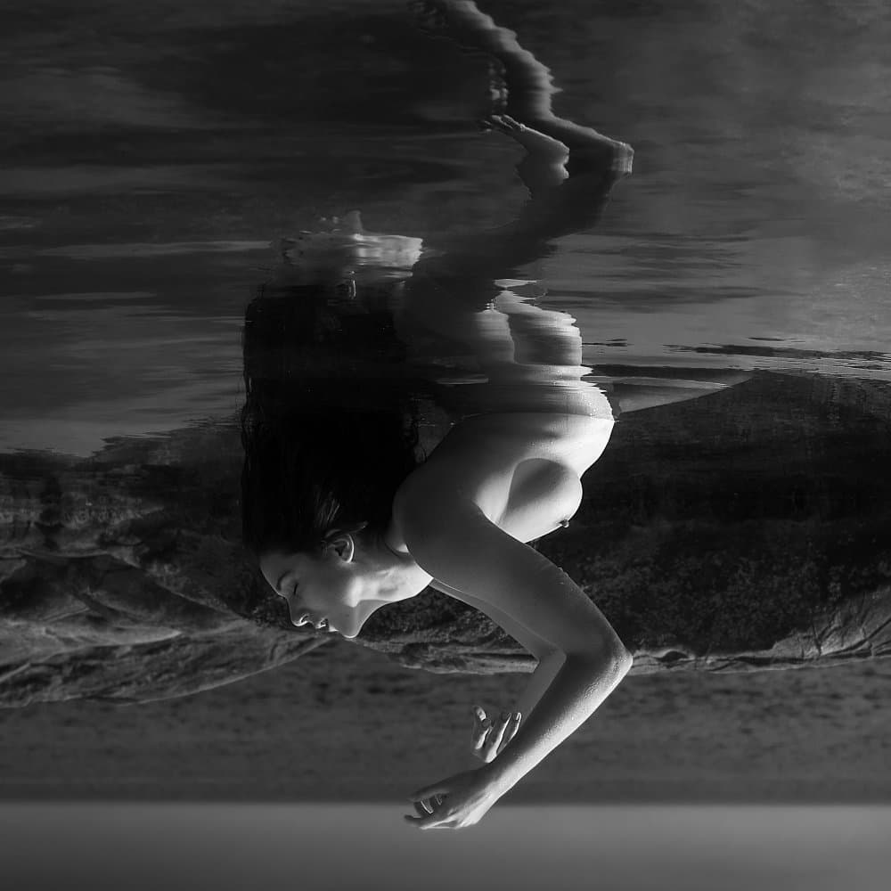 Floating Nude Woman by Paolo Lazzarotti — canvas wall art