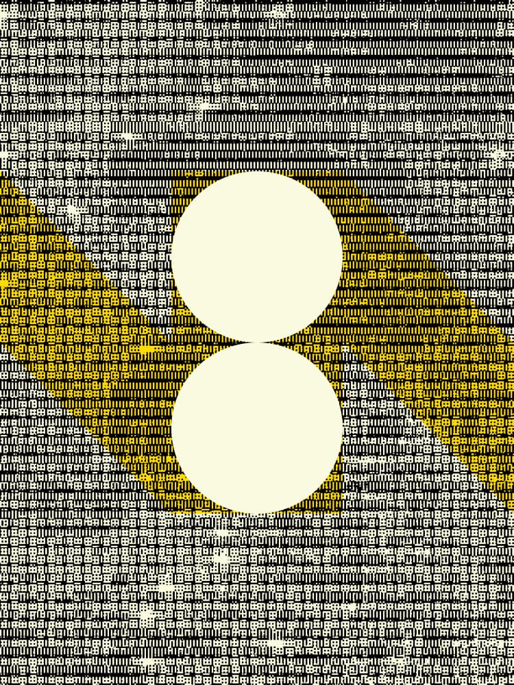 Digital Circles Yellow Grid by Petr Strnad — canvas wall art