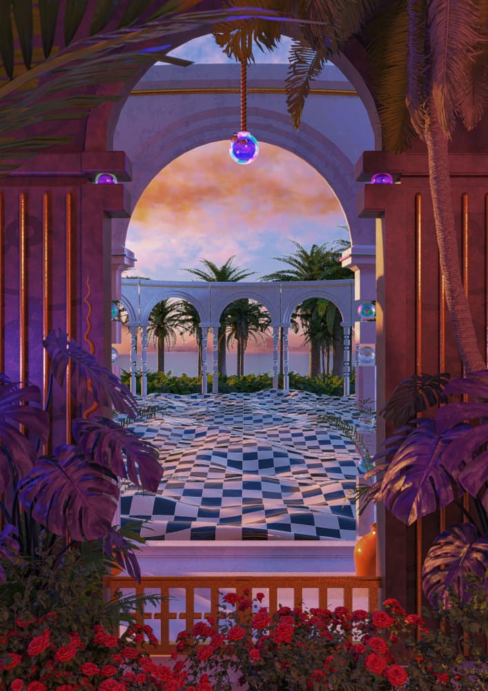 Exotic Archway Sunset by CosmoZach — canvas wall art