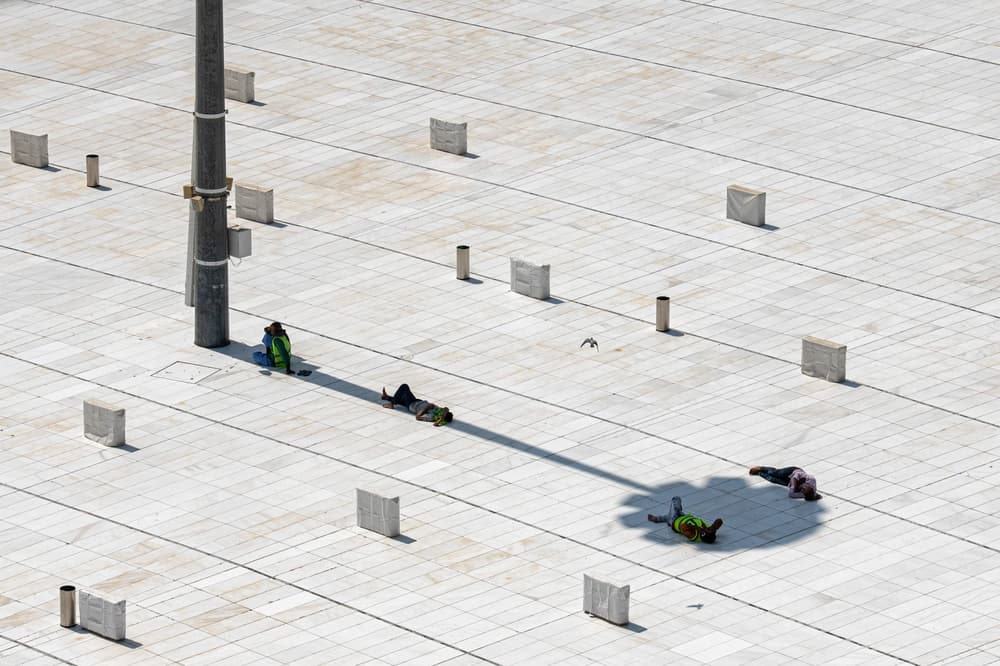 Resting in Geometric Shadows by Mohammed Bustani — canvas wall art