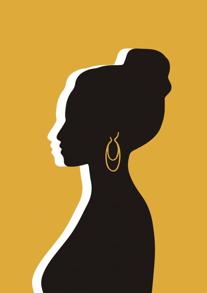 Golden Silhouette Woman by Andreas Magnusson — canvas wall art