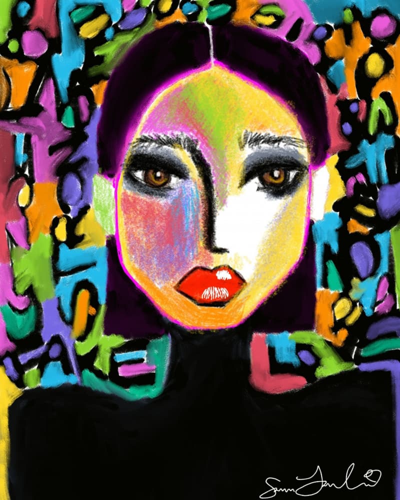 Vibrant Pop Art Woman by Sanna Jarlelind — canvas wall art