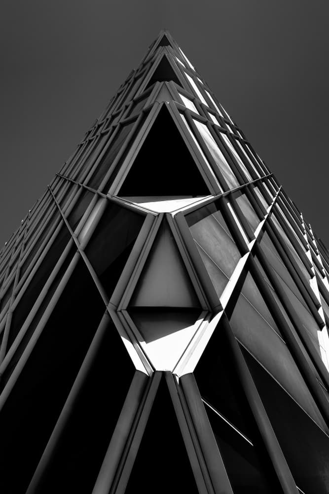 Geometric Building Facade by Abdelkader  Allam — canvas wall art