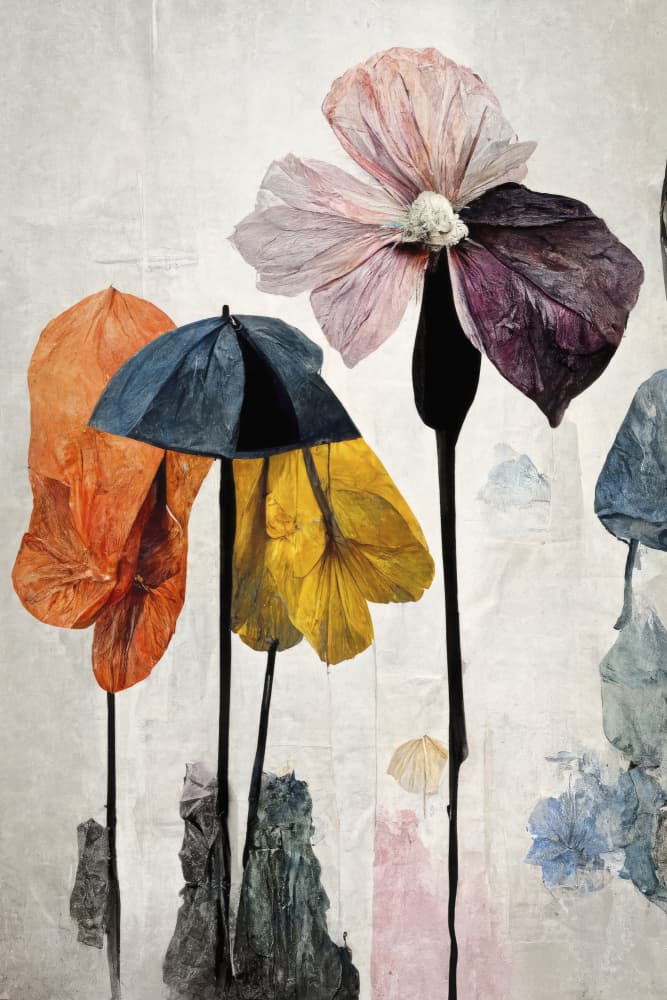 Umbrella Blooms by Treechild — canvas wall art