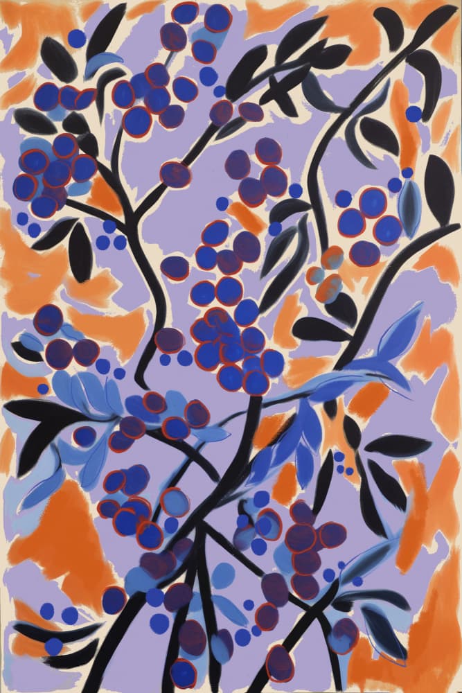 Vibrant Berry Dance by Treechild — canvas wall art