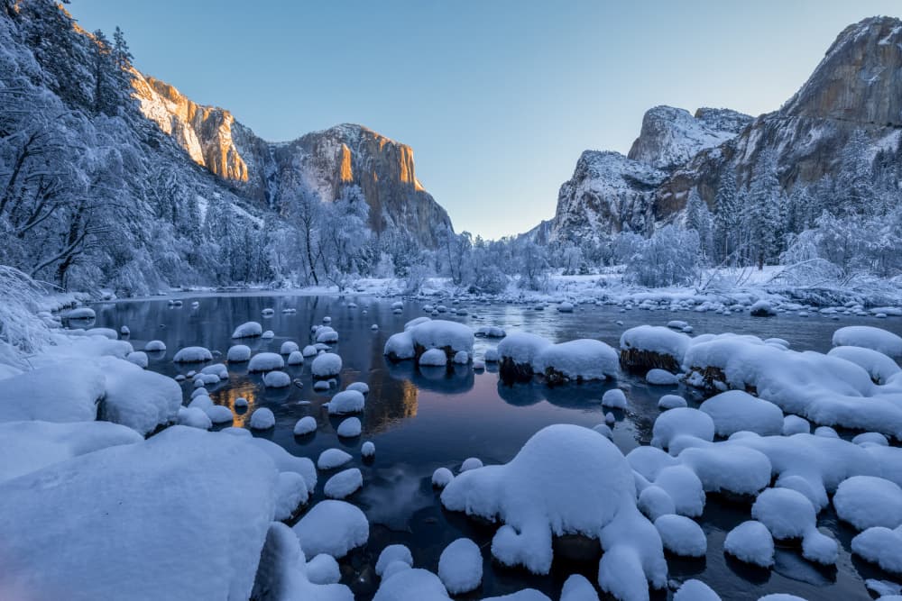 Golden Light Winter Valley by DonnaHom APA — canvas wall art