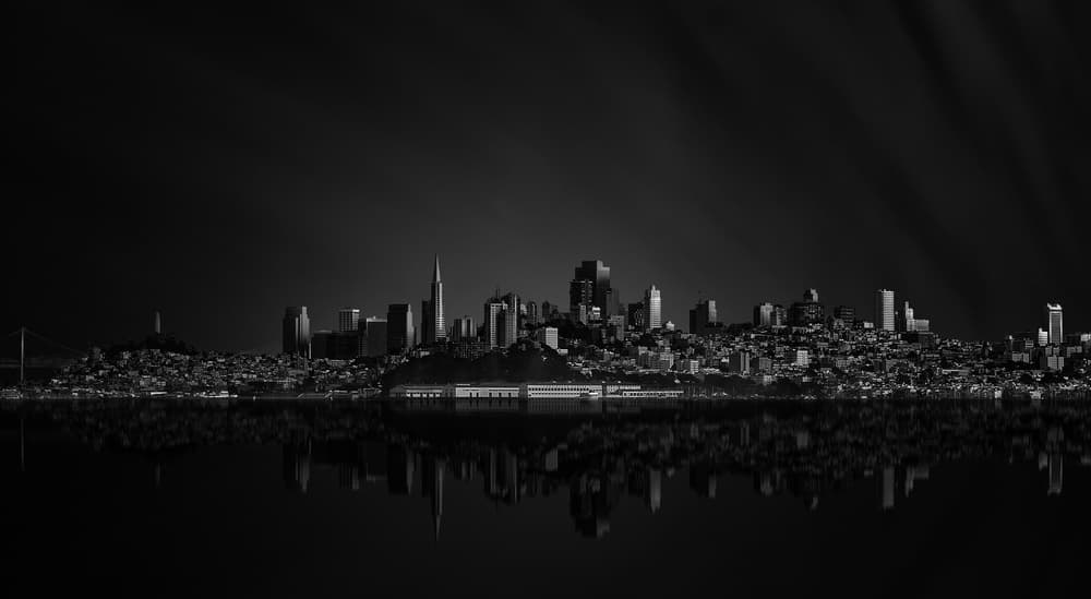 Modern Skyline Reflection by Juan Pablo de Miguel — canvas wall art