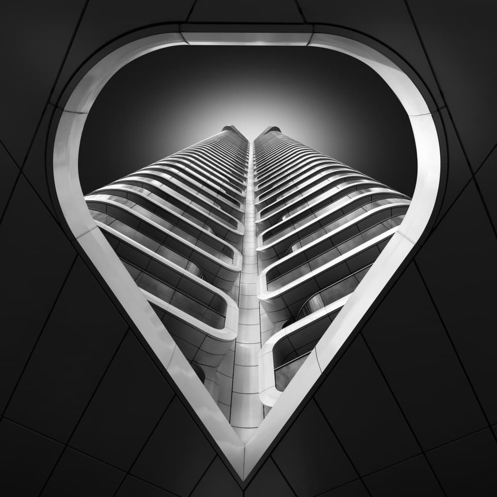 Curved Skyscraper Ascent by Antoni Figueras — canvas wall art