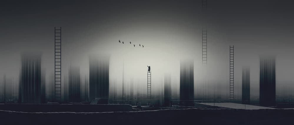 Ladder Towards Hope by Asef Azimaie — canvas wall art