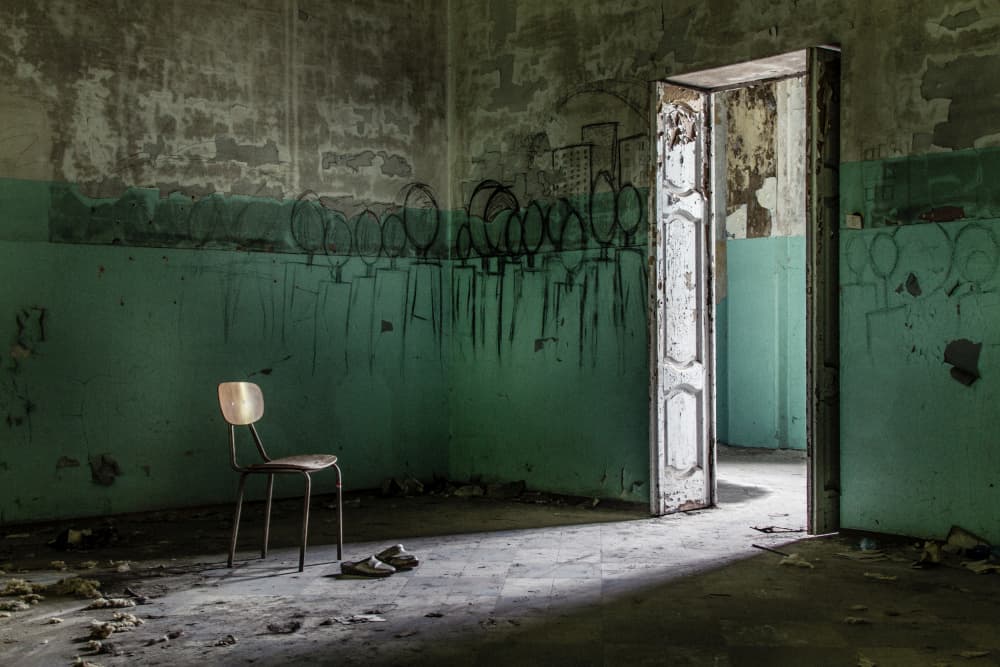 Lonely Chair Doorway by Marco Tagliarino — canvas wall art