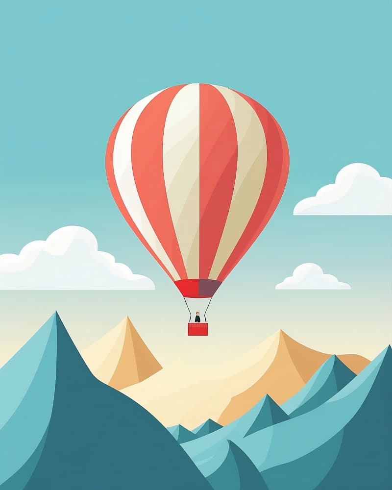 Hot Air Mountain Flight by Emiliano Deificus — canvas wall art