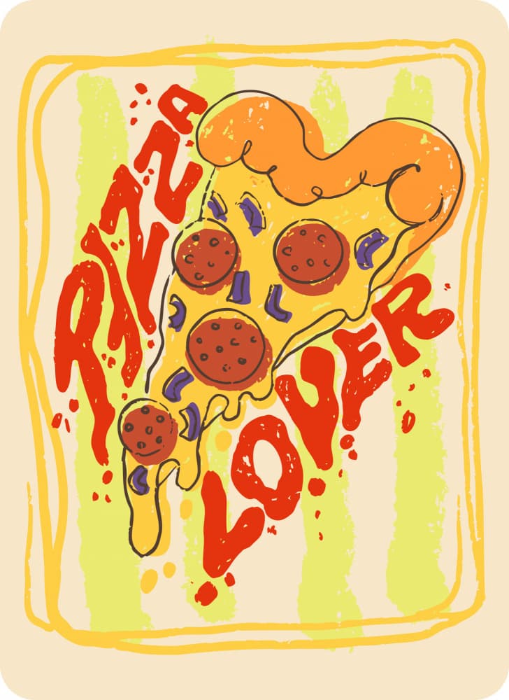 Retro Pizza Lover by Marika Barsrsind — canvas wall art