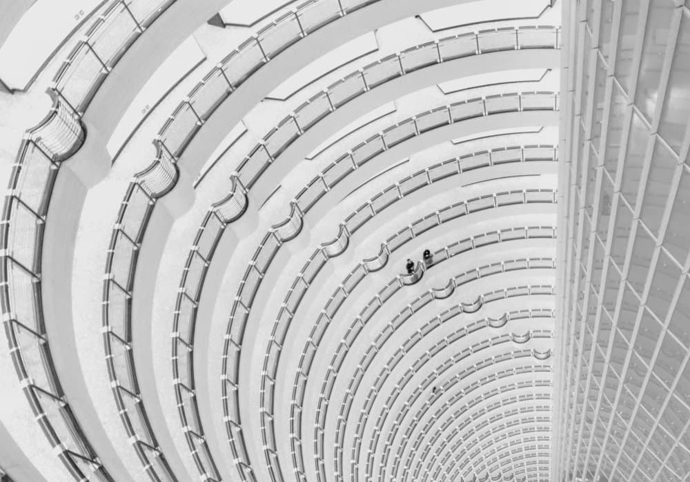 Curved Atrium Architecture by ByeEye — canvas wall art
