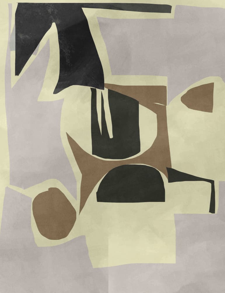 Muted Abstract Shapes by cartissi — canvas wall art