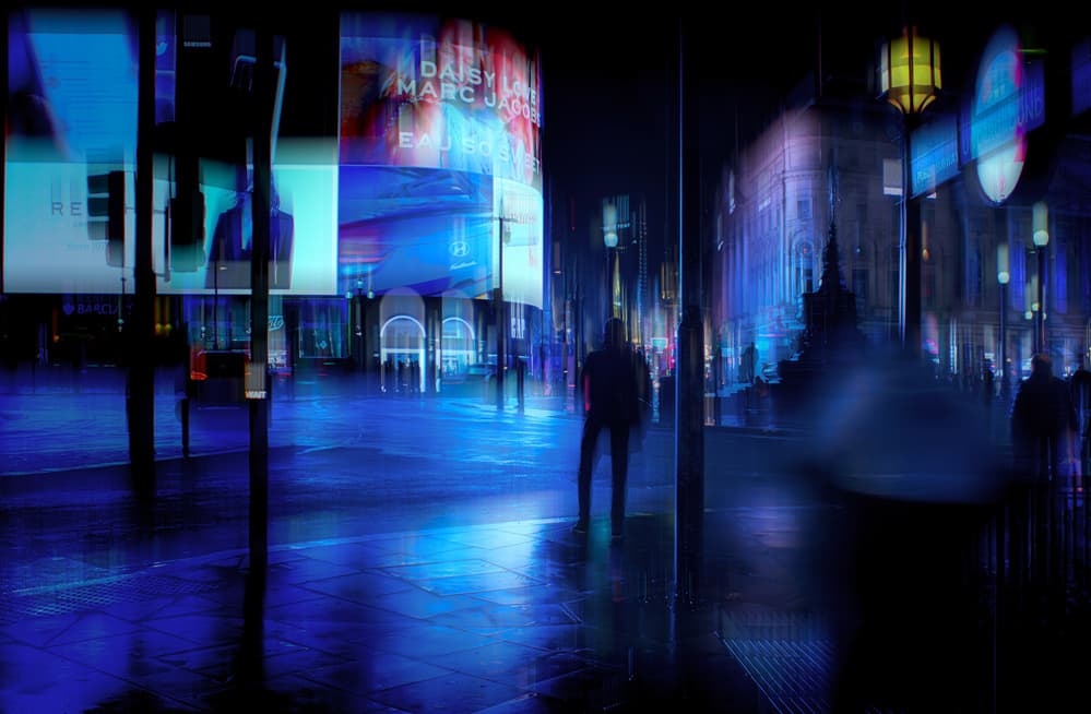 Neon City Nights by Peter Davidson — canvas wall art