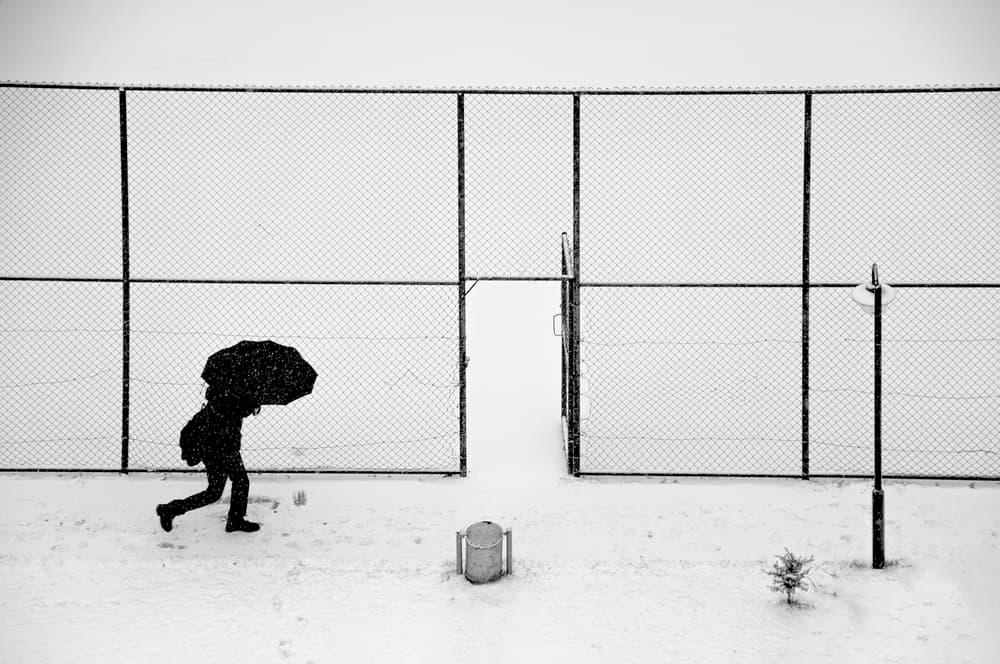 Solitary Winter Walk by Fatma GÖKMEN — canvas wall art