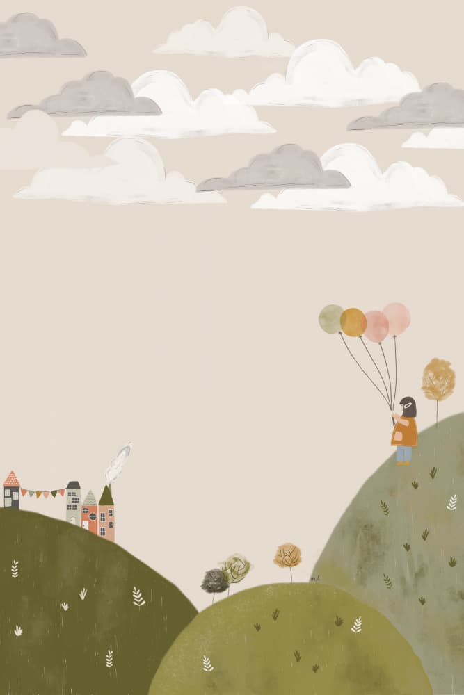 Dreamy Balloon Girl by Menina Lisboa — canvas wall art