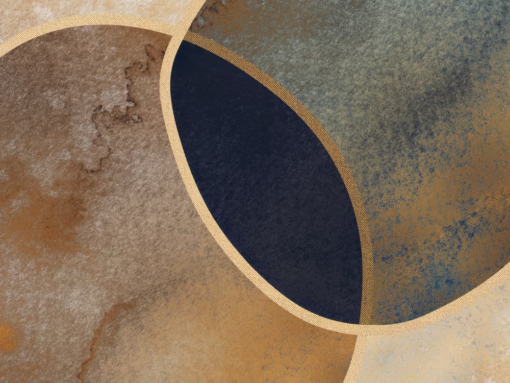 Golden Abstract Curves by Bilge Paksoylu — canvas wall art