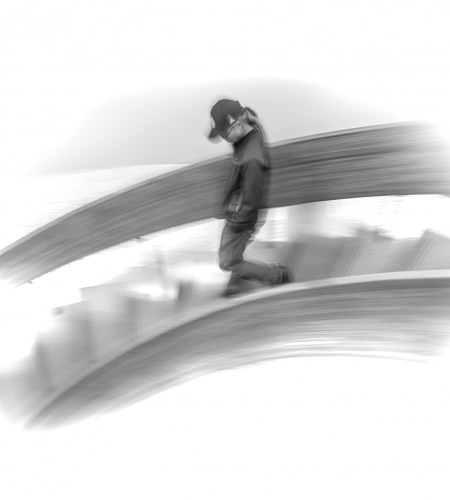 Blurred Man Downstairs by Hui — canvas wall art