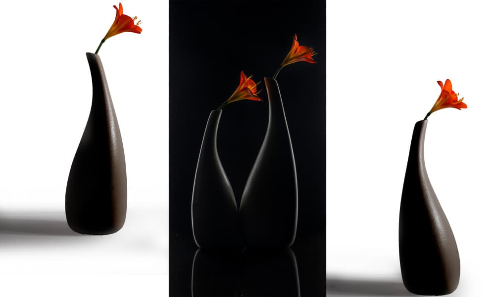Elegant Orange Lily Vases by John-Mei Zhong — canvas wall art