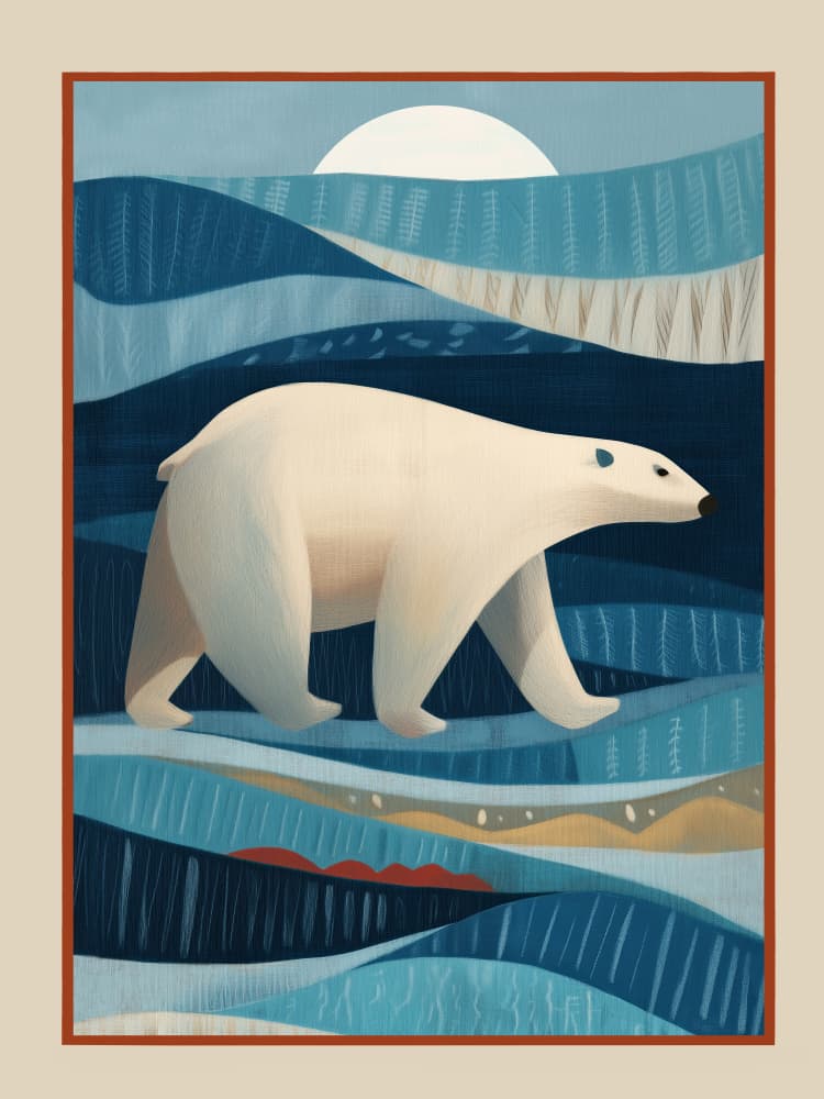 Arctic Polar Bear Stroll by City Art — canvas wall art