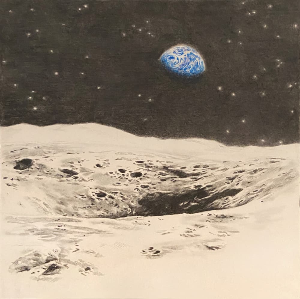 Earth View From Moon by Anne Wölk — canvas wall art