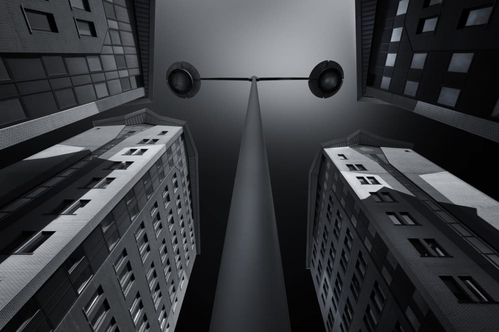 Urban Sky Perspective by Jeroen van de Wiel — canvas wall art